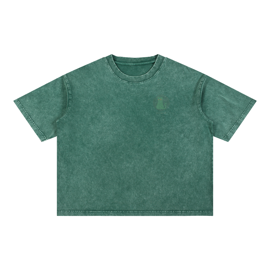 One Line Hilbert Cat Mineral Wash T-Shirt