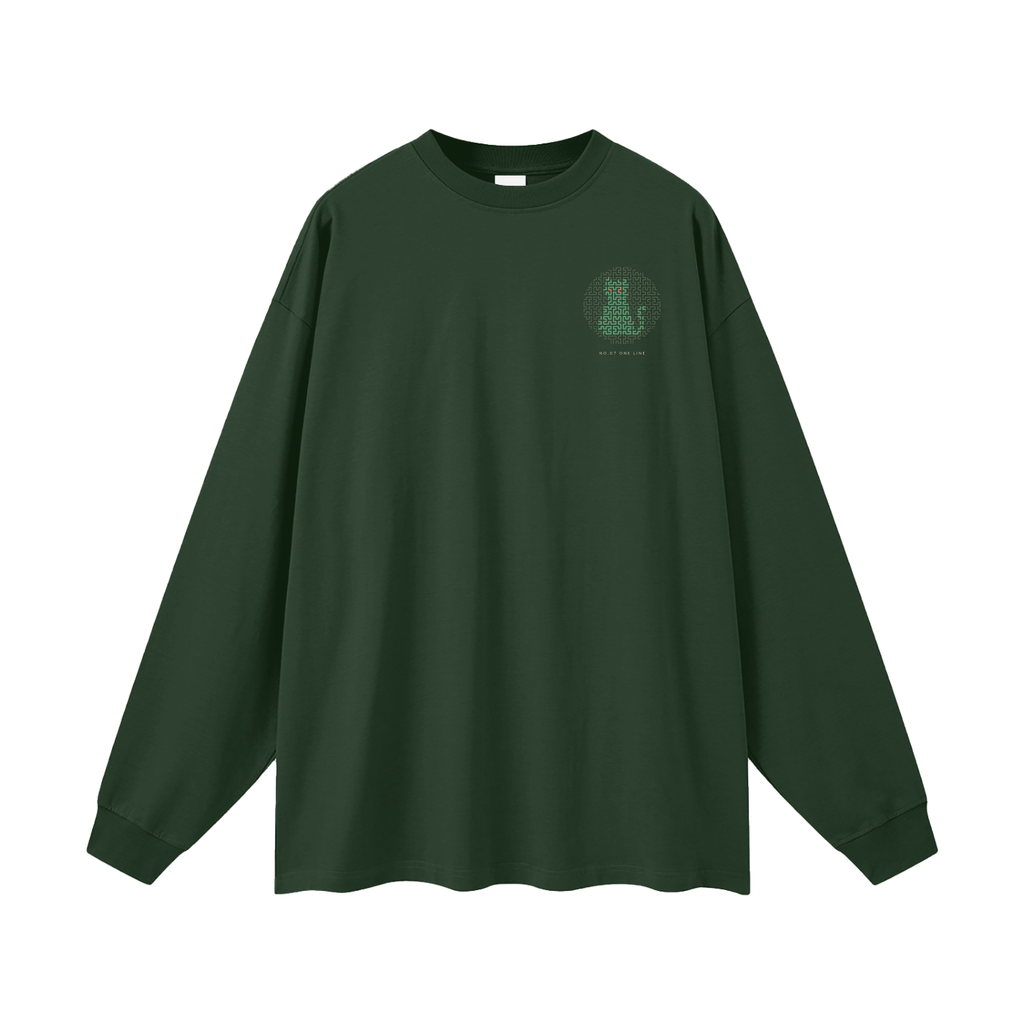 One Line Hilbert Cat Long Sleeve T-Shirt