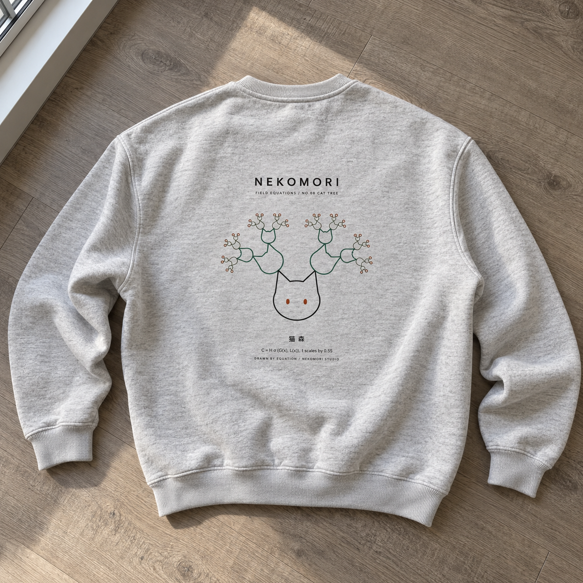 Cat Tree Fractal Crewneck Sweatshirt